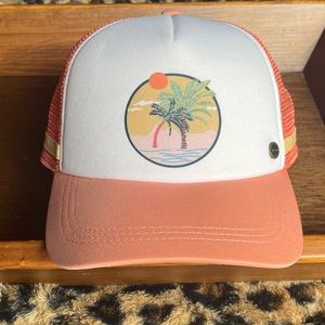 Roxy Trucker Hat Snapback Peach Orange White SZ Small, *2 for $10* DEAL